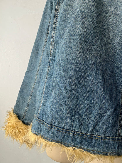 Oversized denim jacket with quilted lining