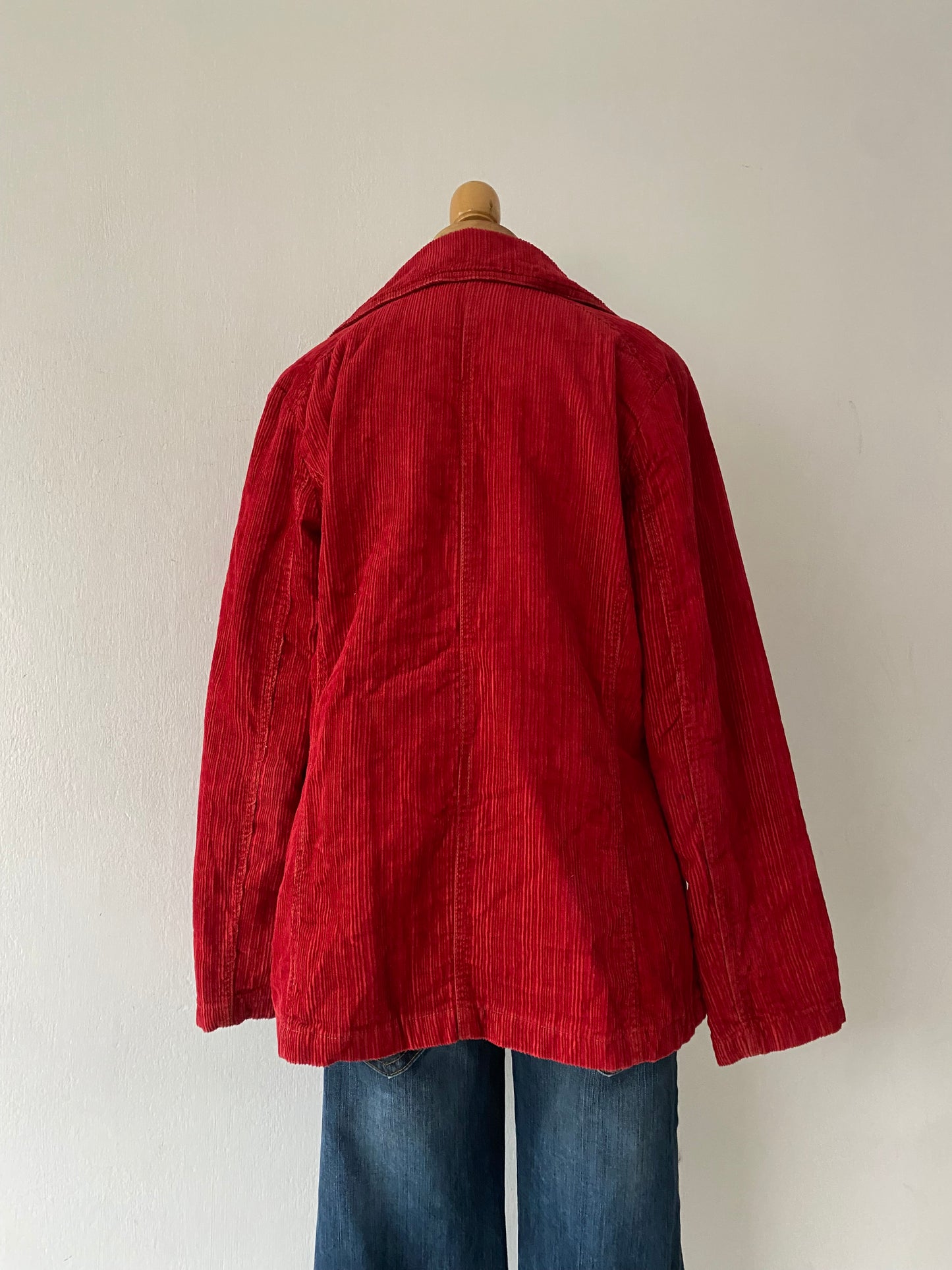 Red corduroy jacket with warm lining