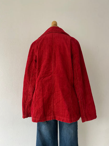 Red corduroy jacket with warm lining