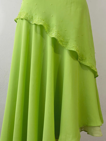 Assymetrical lime green dress