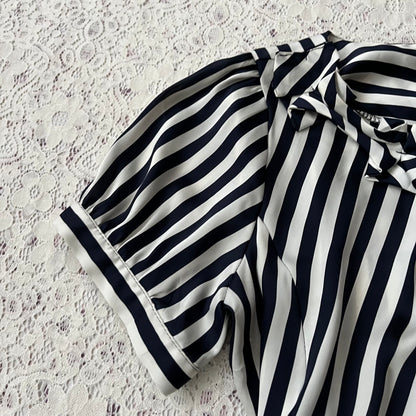 Striped coquette blouse