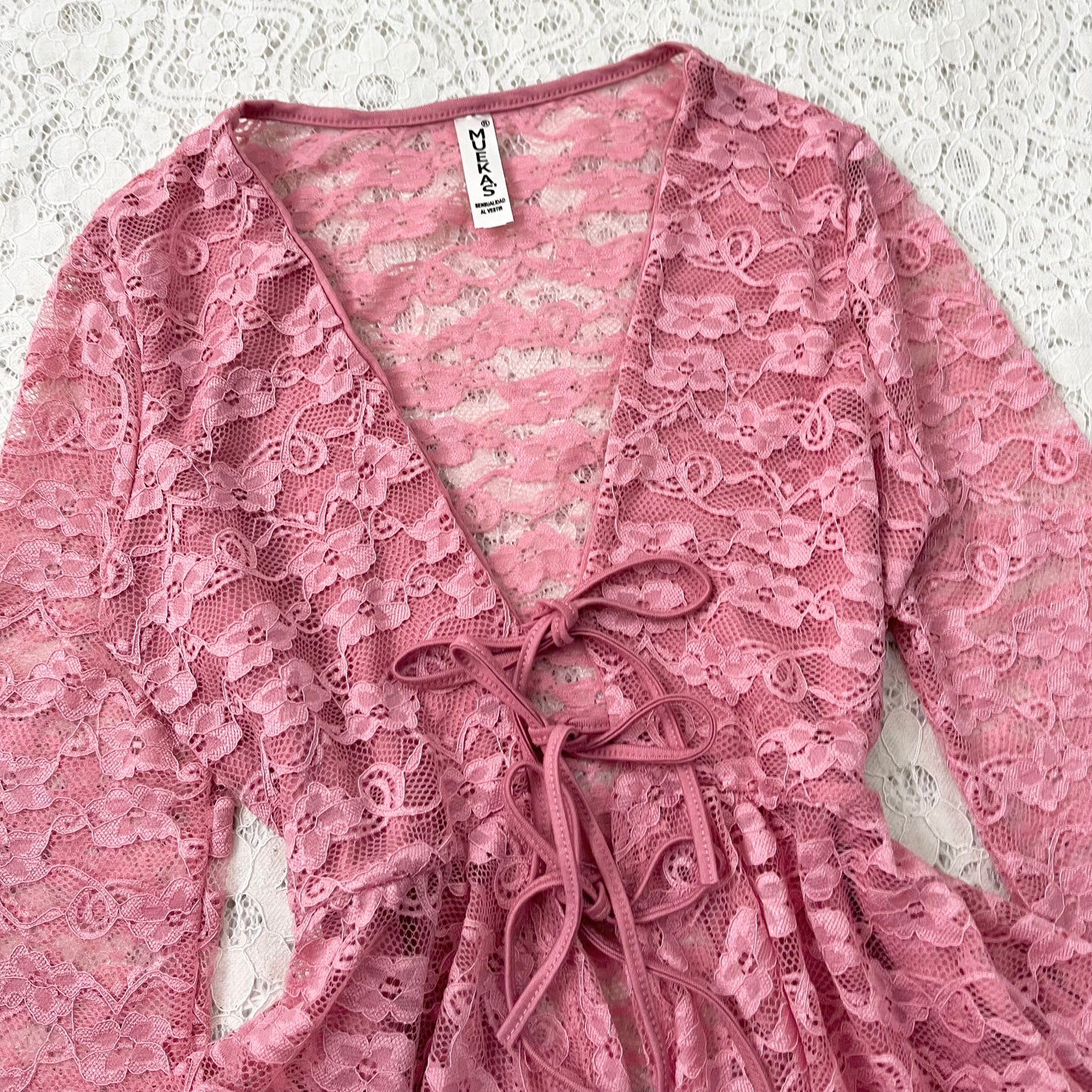 Lace top with flared sleeves