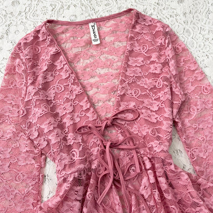 Lace top with flared sleeves