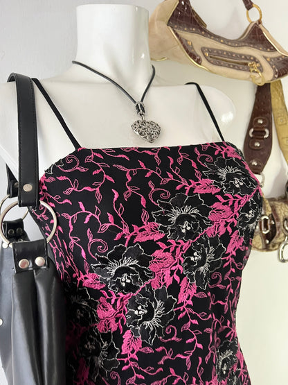 Asymmetrical fairy jumpsuit with floral embroidery design