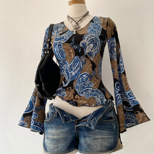 Bell-sleeved top