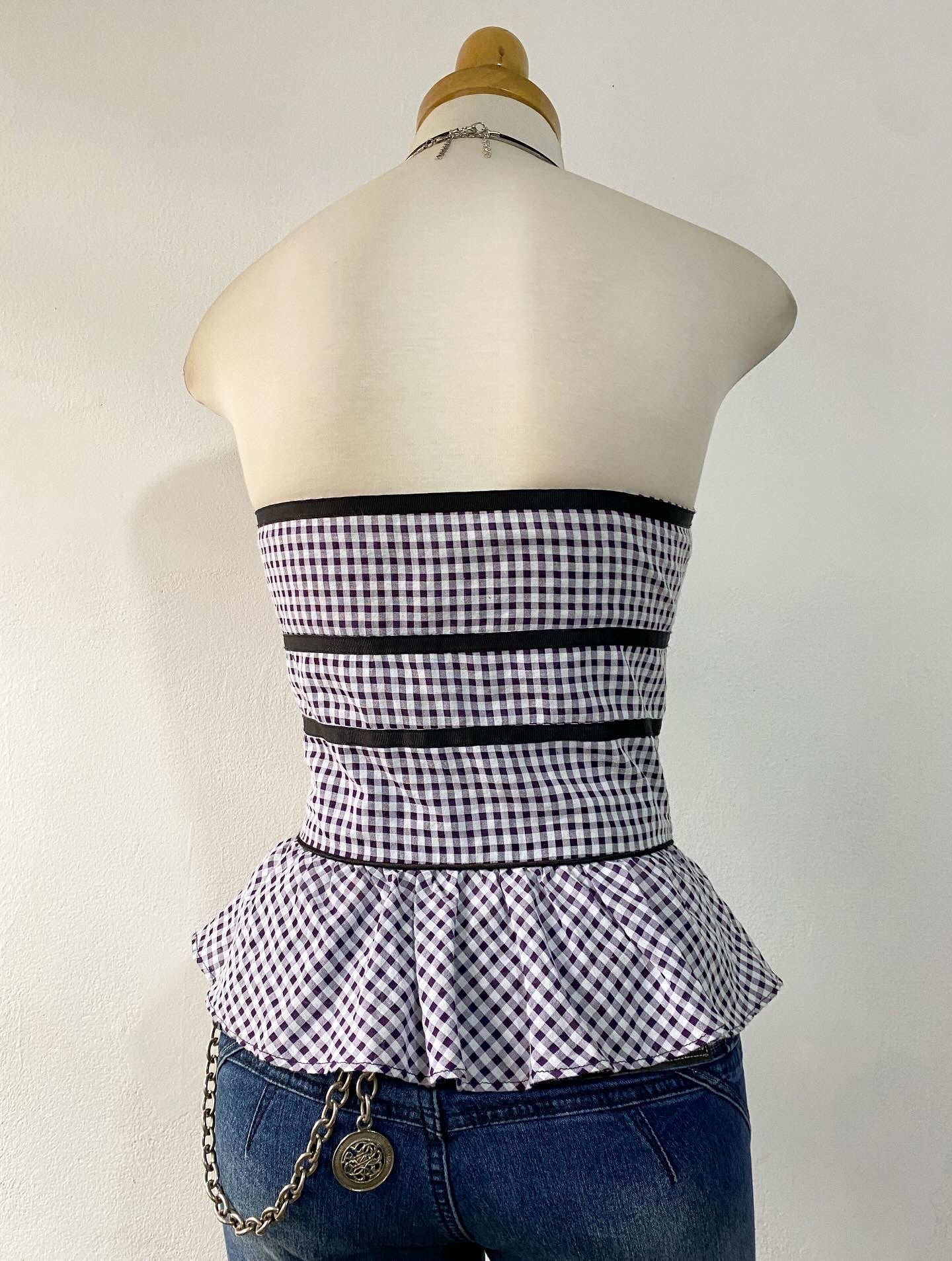 Plaid corset top