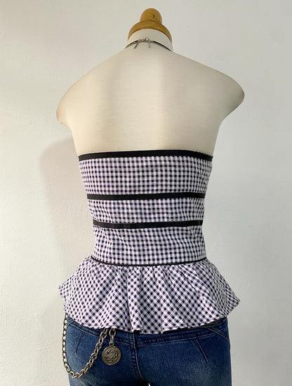 Plaid corset top