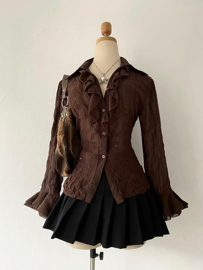 Victorian style brown blouse