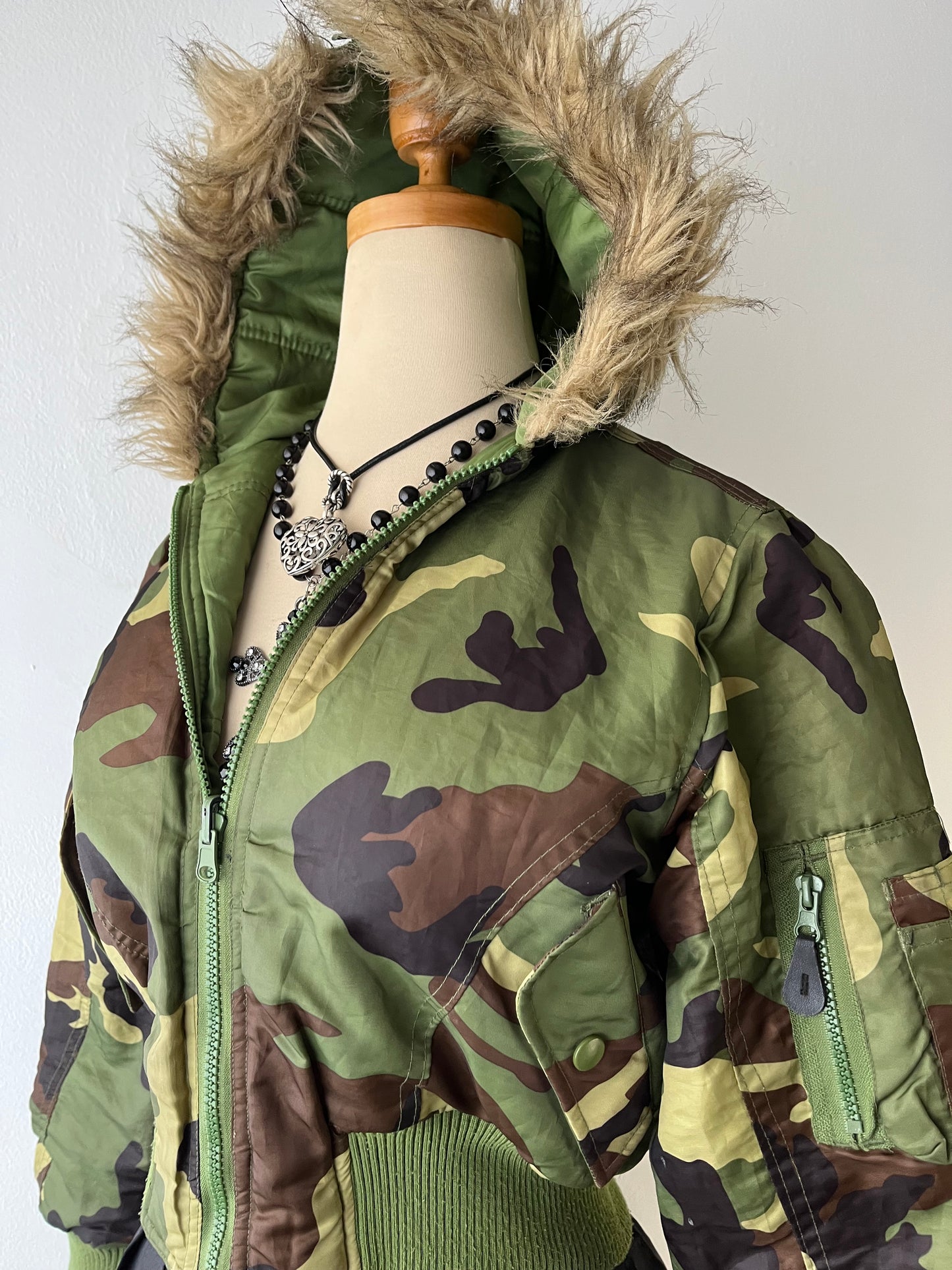 Reversible padded jacket with hood