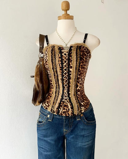 Cheetah print corset