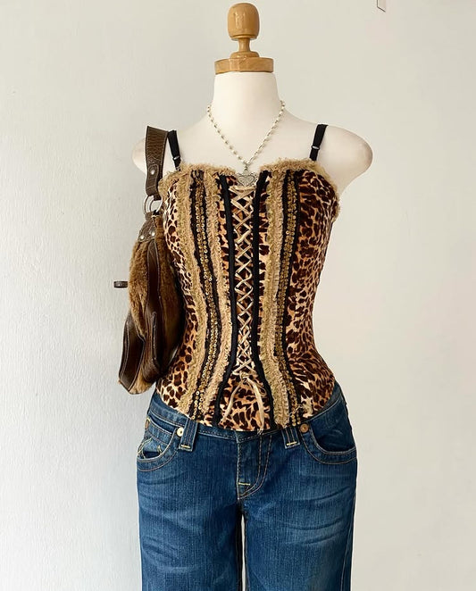 Cheetah print corset