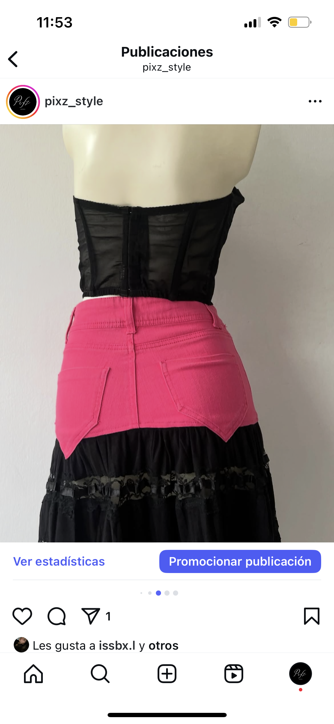Black lace skirt with pink jeans