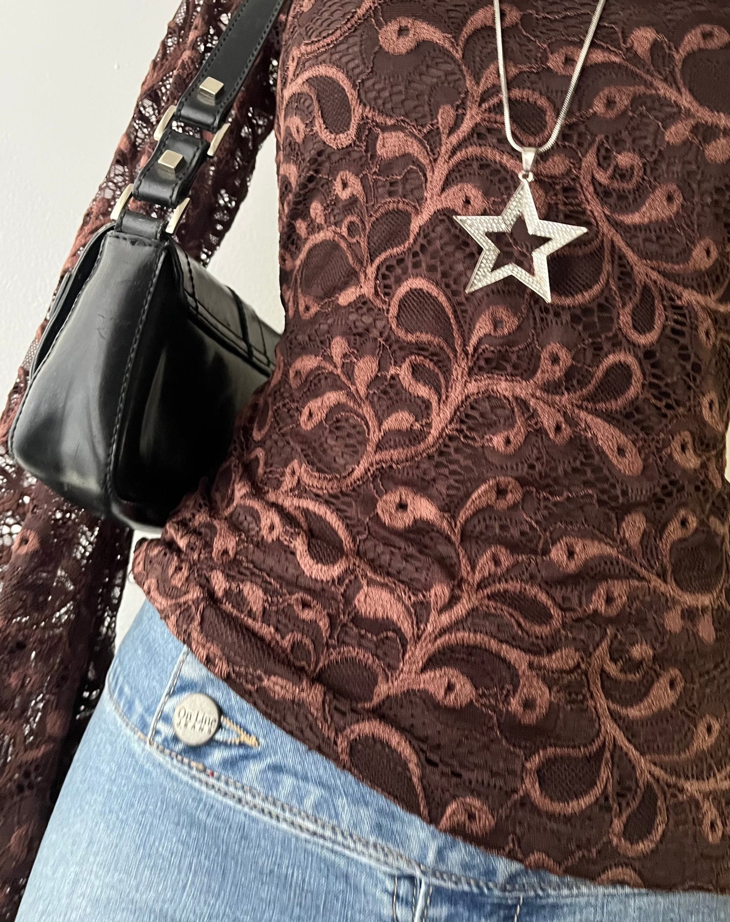 Lace top with flared sleeves