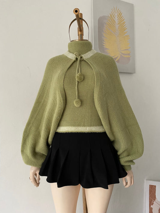 Set (Knitted cardigan + knitted top)