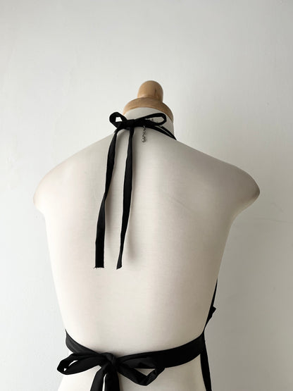 Adorable black top + scarf