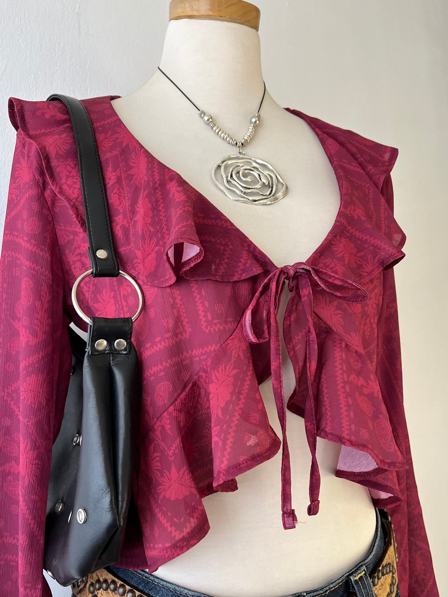 Boho chic blouse with bell sleeves