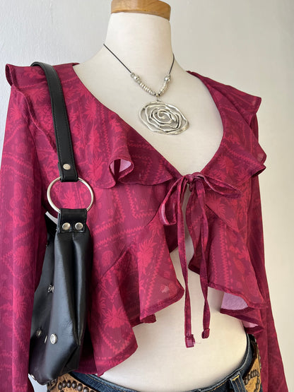 Boho chic blouse with bell sleeves