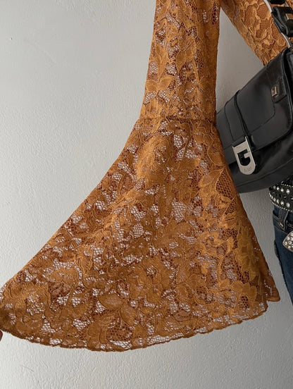 Off shoulder flared sleeve top