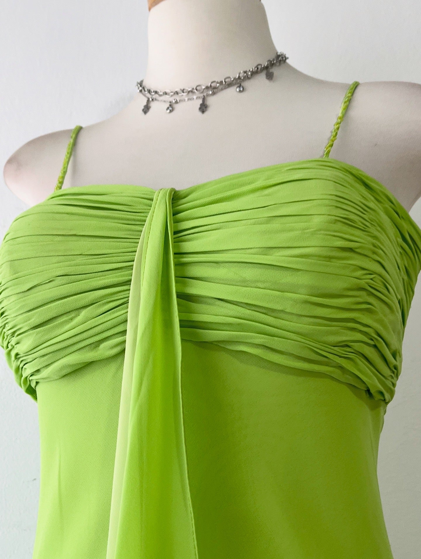 Assymetrical lime green dress