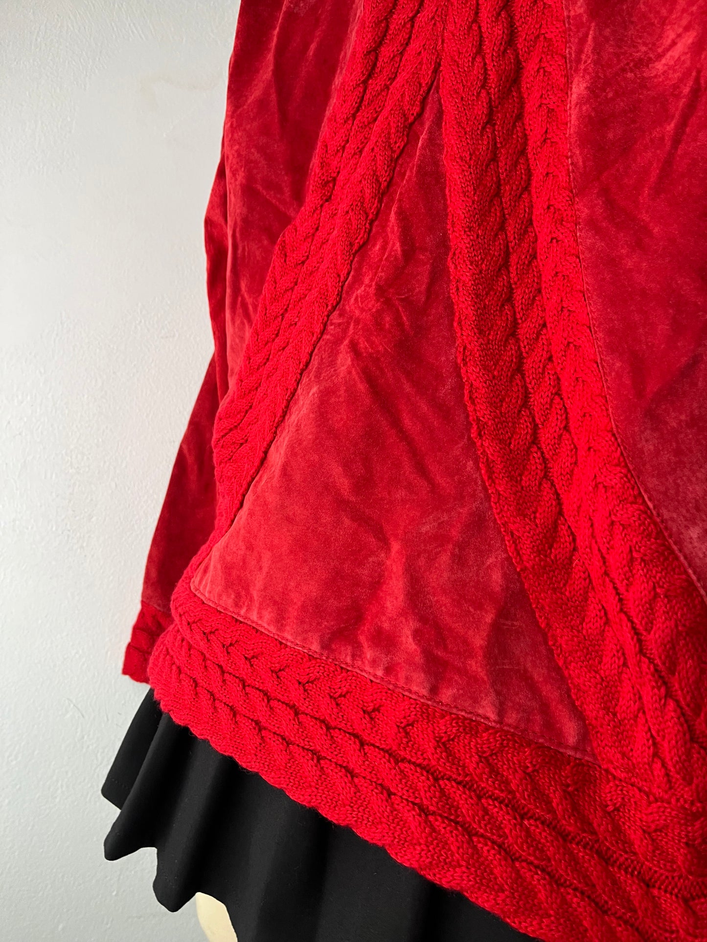 Cable knit and leather suede jacket