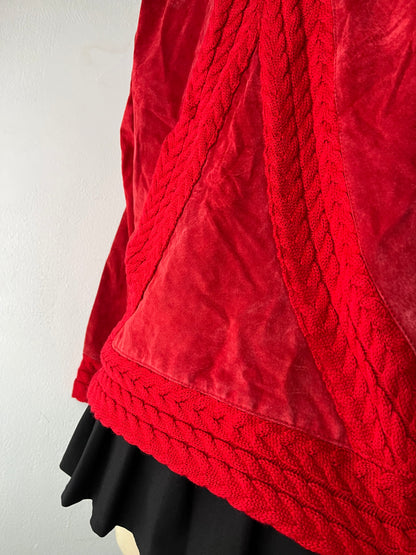 Cable knit and leather suede jacket