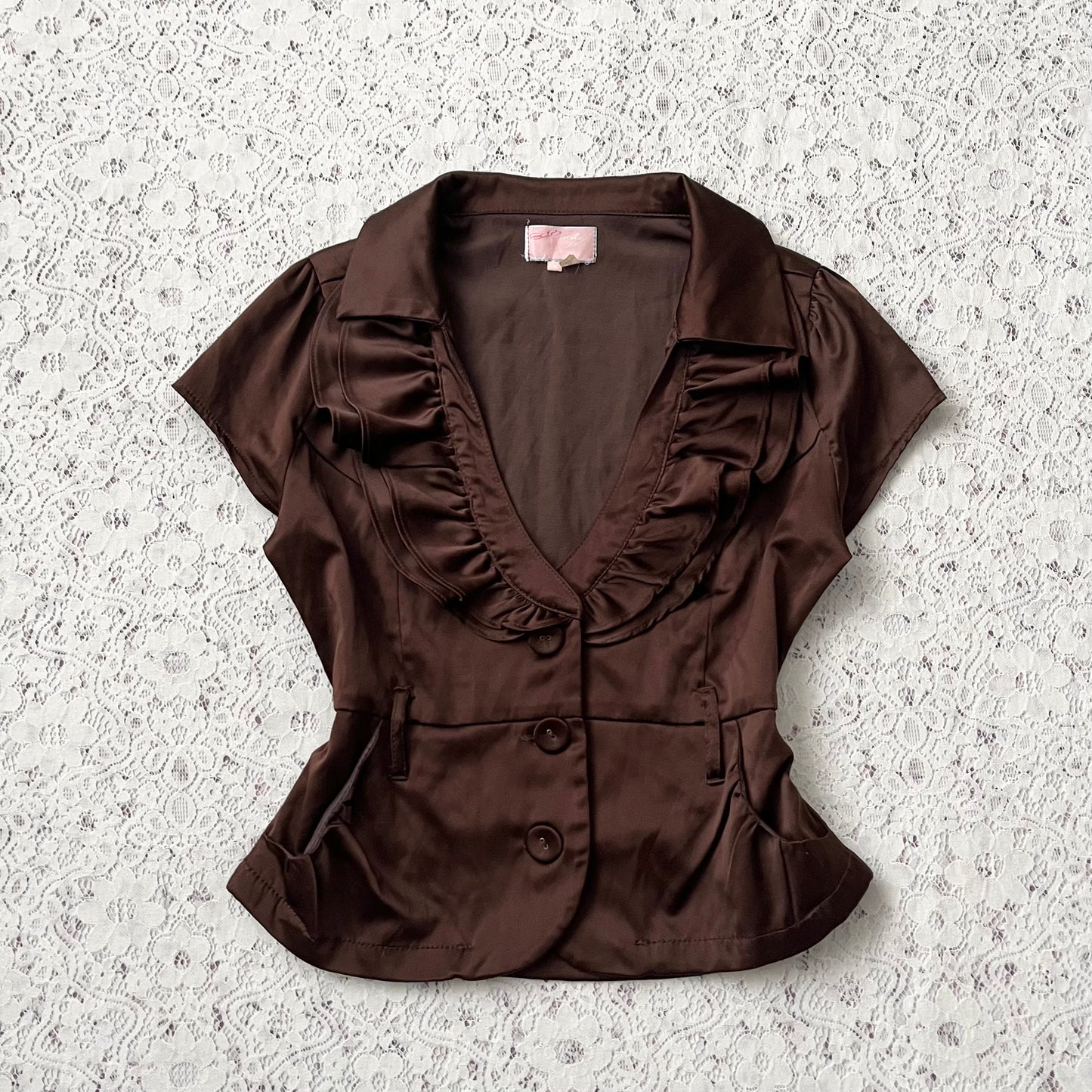 Coquette brown top