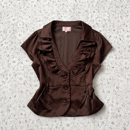 Coquette brown top
