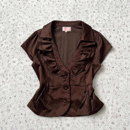 Coquette brown top