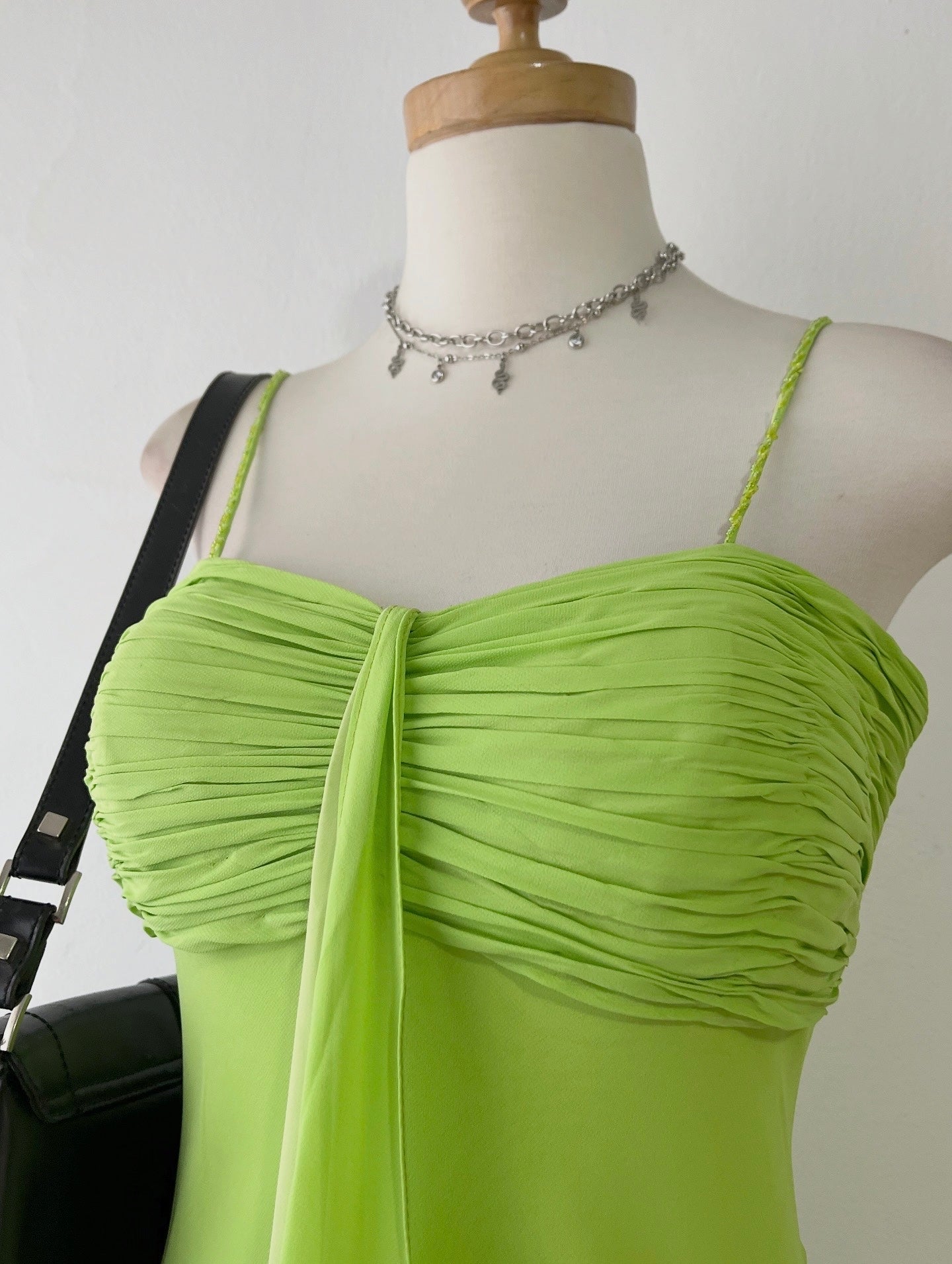 Assymetrical lime green dress