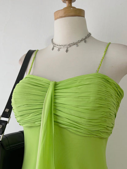 Assymetrical lime green dress