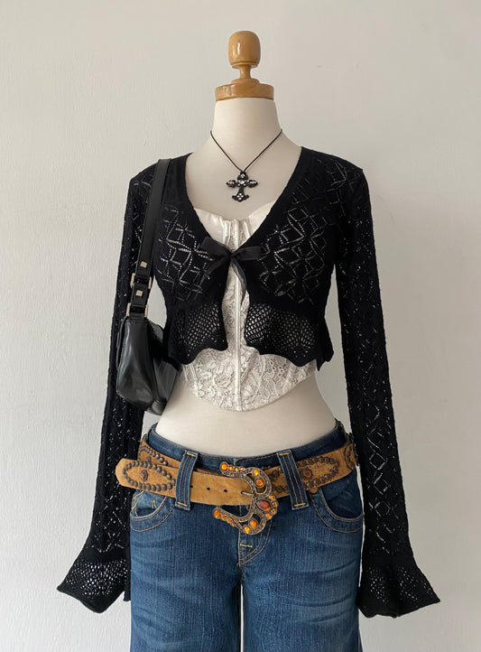 Black knitted cardigan