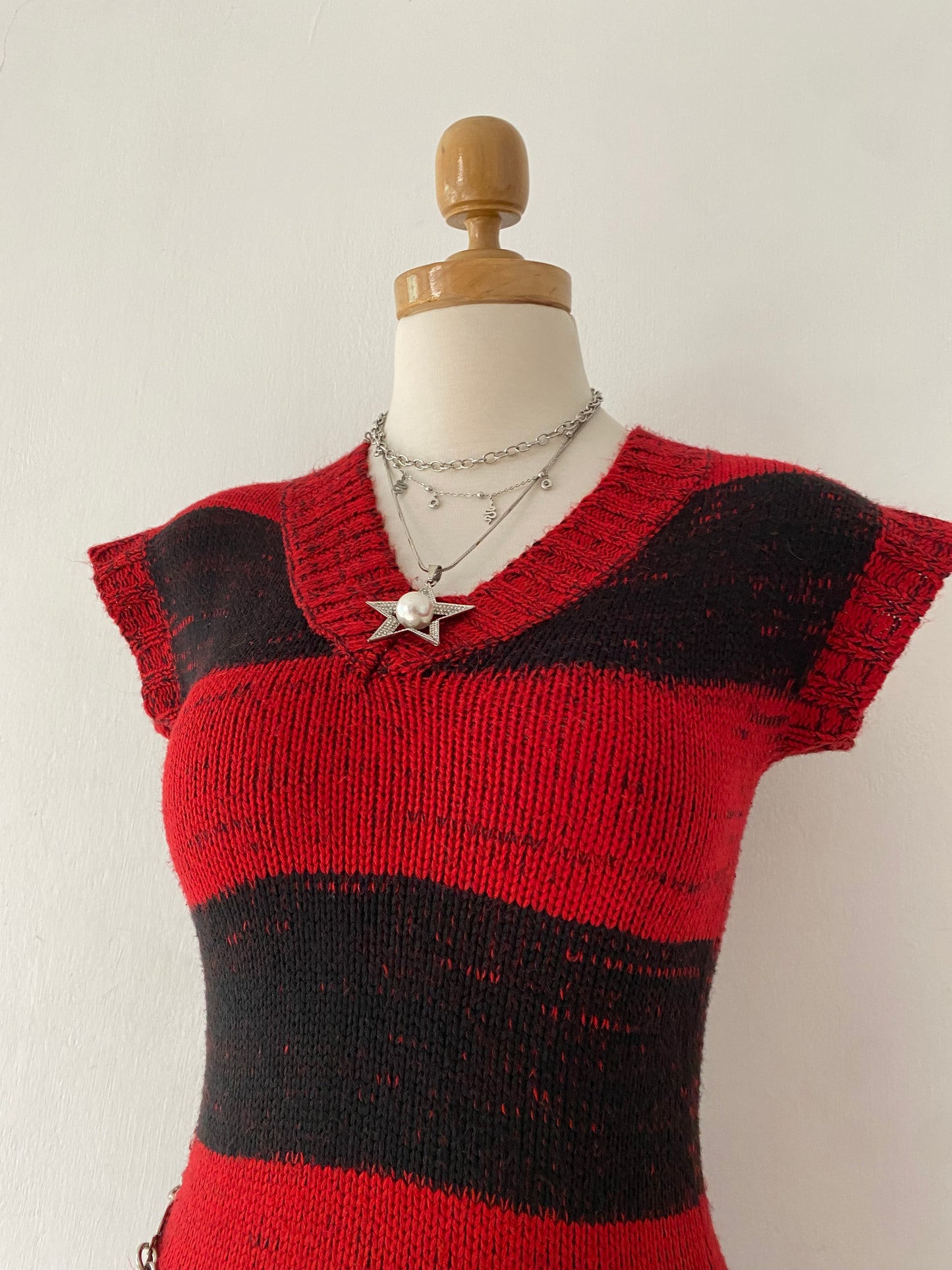 Knitted mini dress + scarf