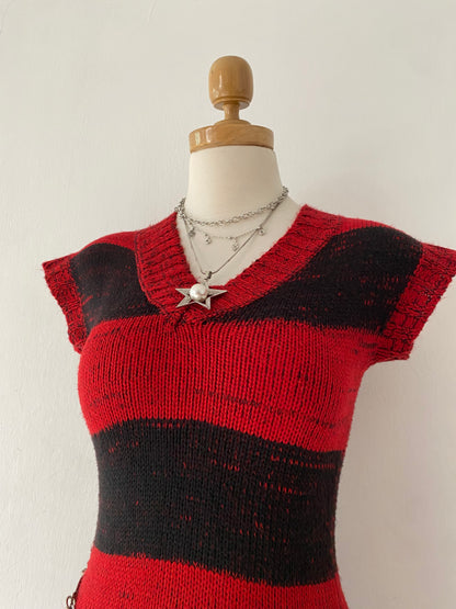 Knitted mini dress + scarf