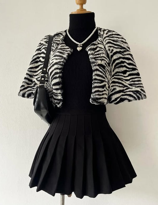 Animal print teddy cardigan