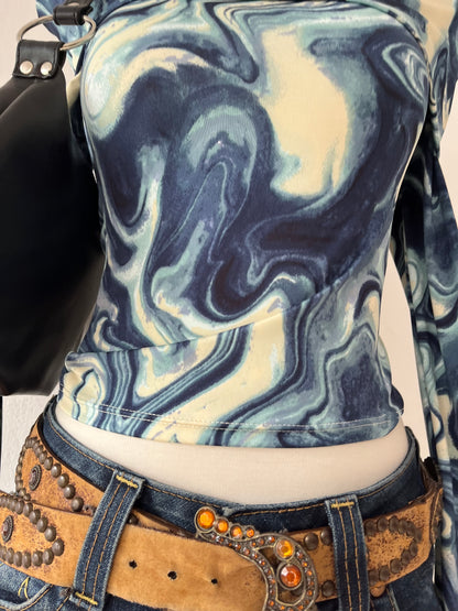 Ty dye off-shoulder top