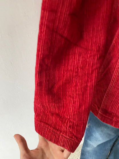 Red corduroy jacket with warm lining