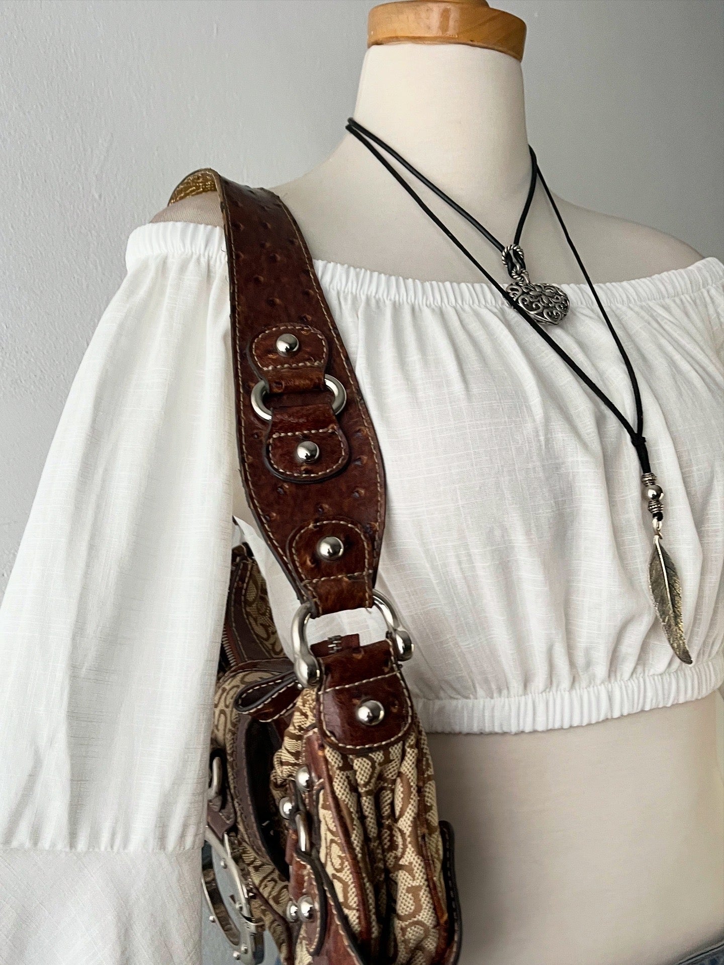 Bell-sleeved off shoulder top