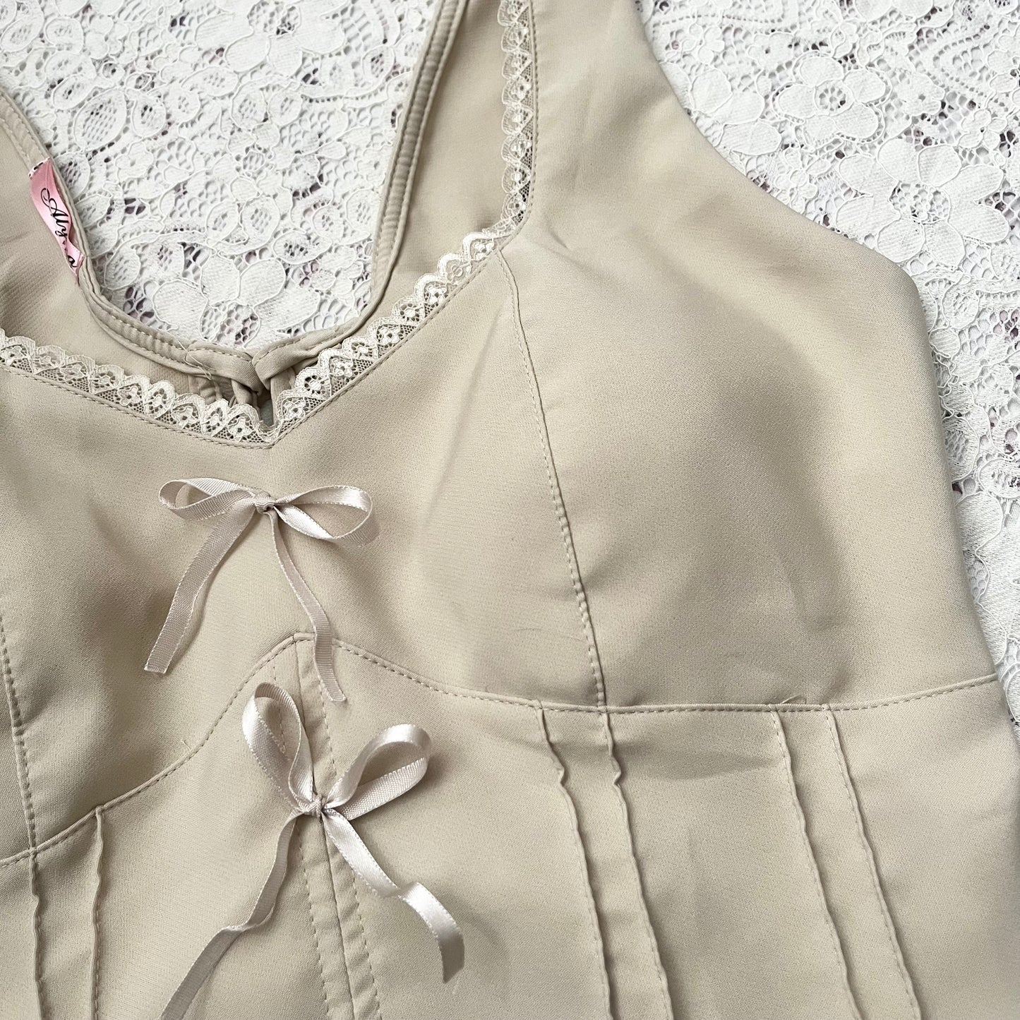 Coquette beige top