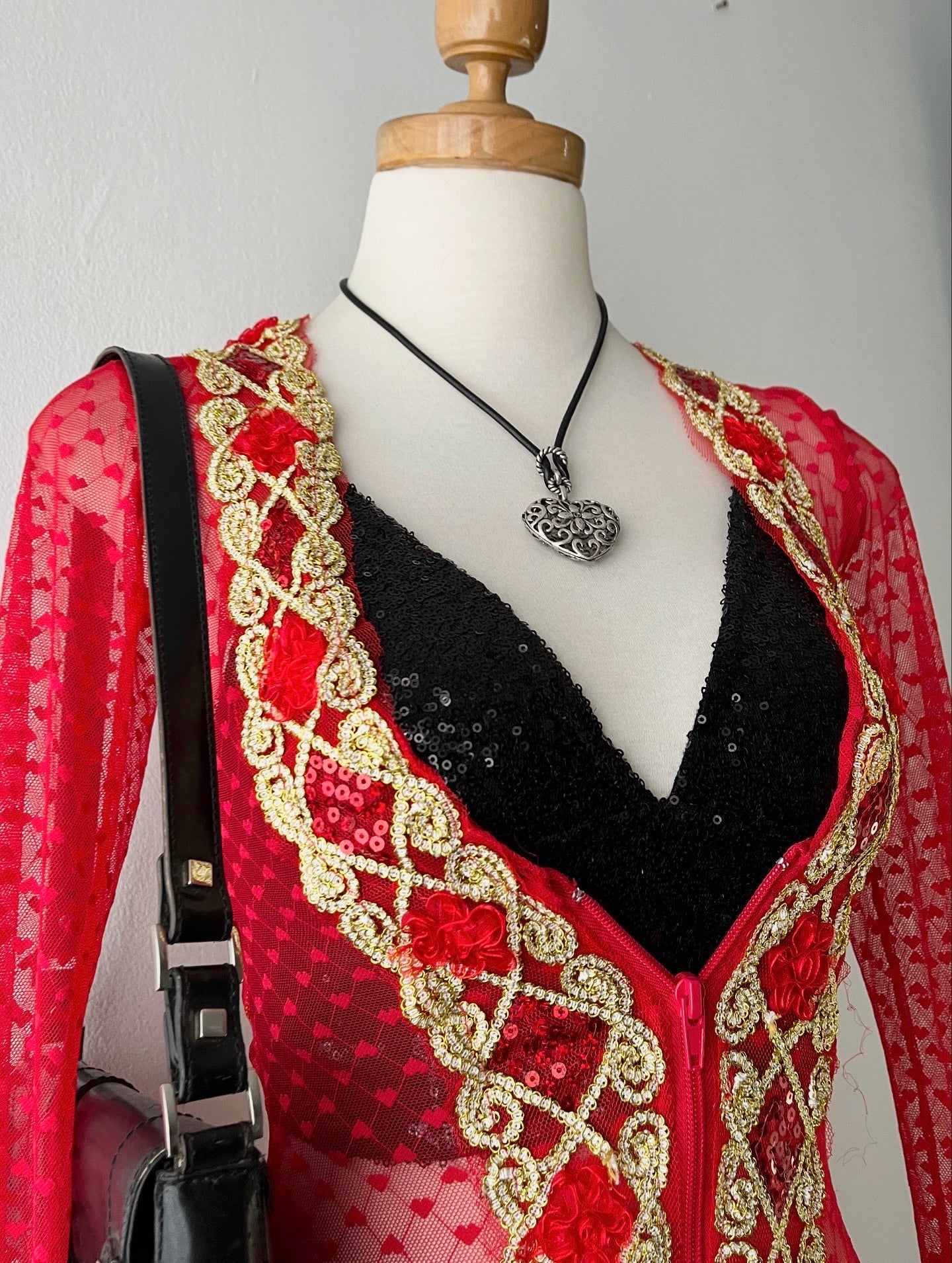 Set (mesh long blouse + top)