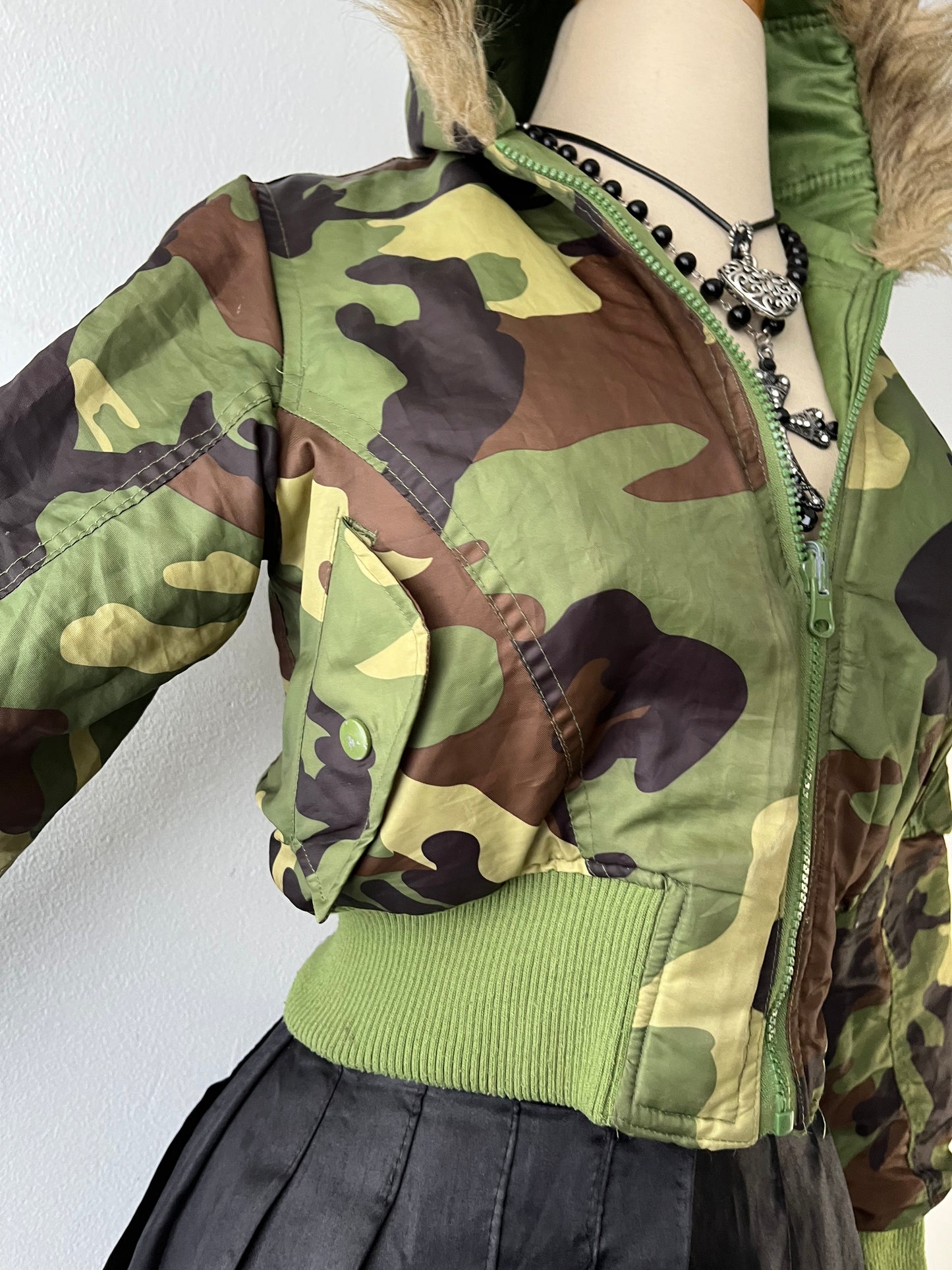 Reversible padded jacket with hood