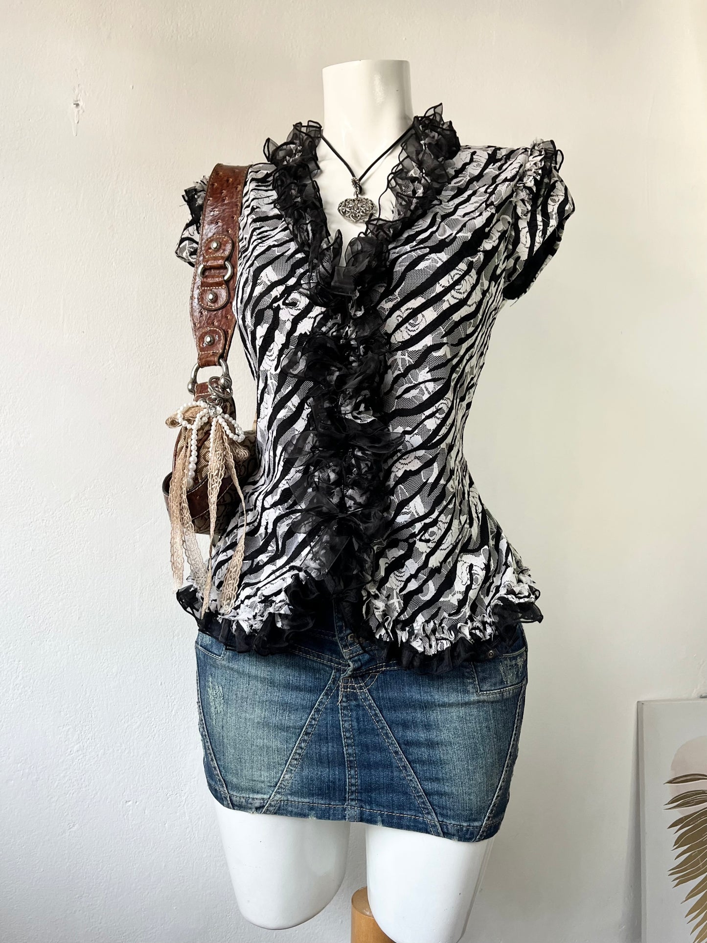 Animal print top- size M