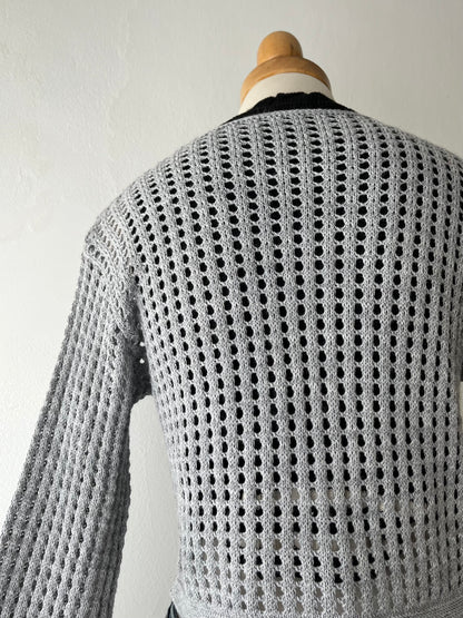 Gray knit cardigan