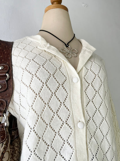 Knitted cardigan with lace