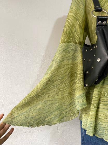 Adorable boho green top