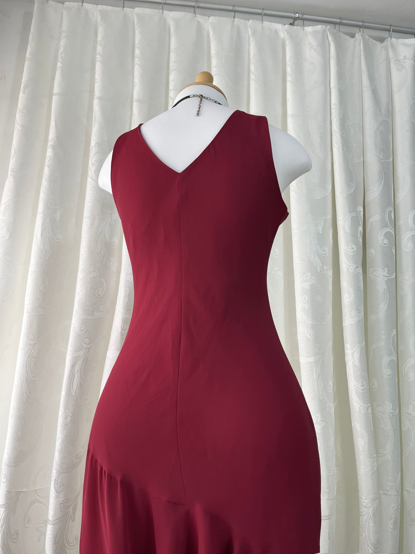 Burgundy asymmetric dress
