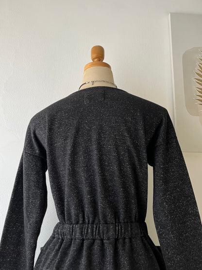 Dark gray long-sleeved dress