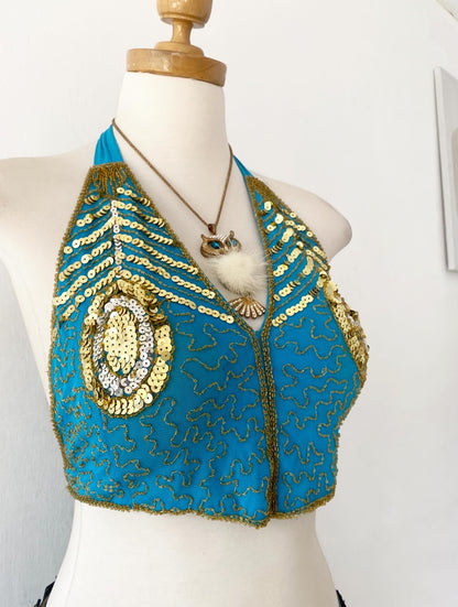 Sequin embroidered top