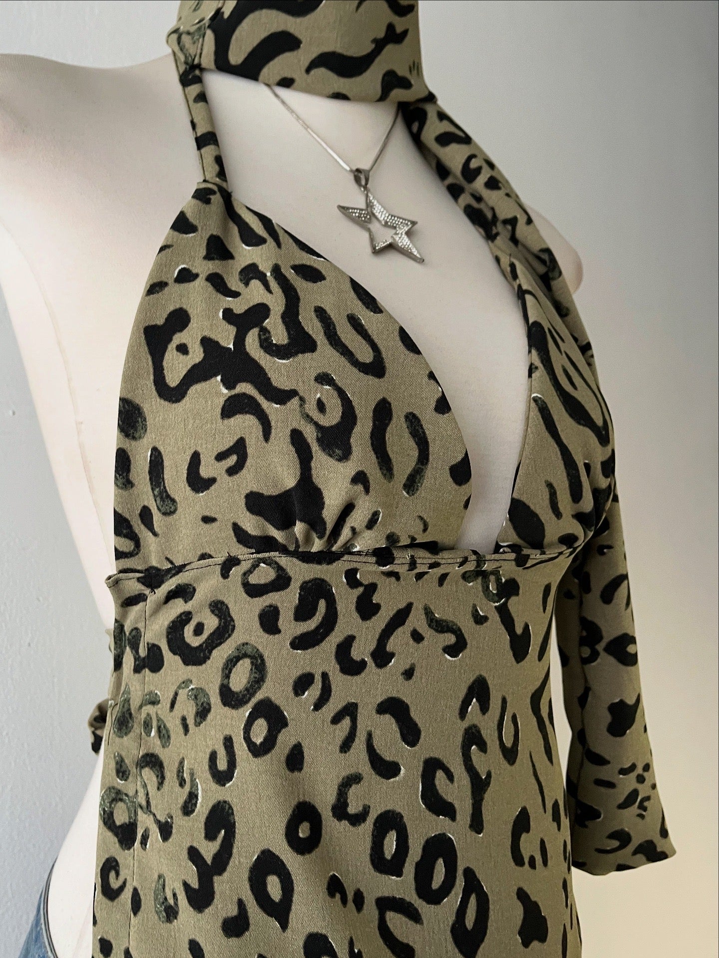 Animal print top + scarf