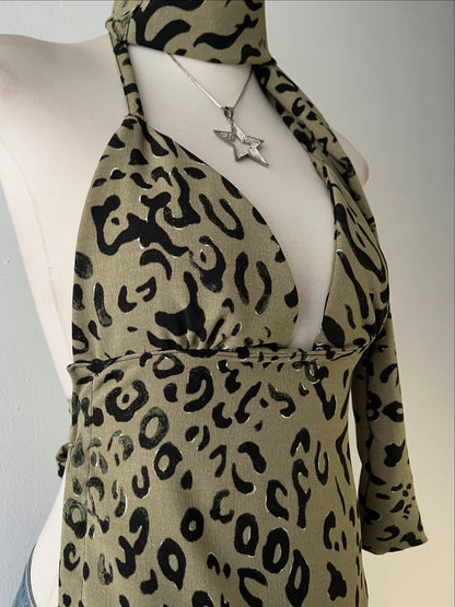 Animal print top + scarf
