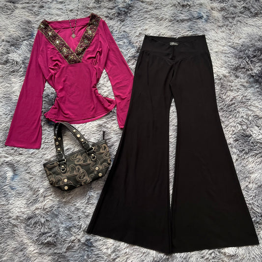 Black flared pants-size S